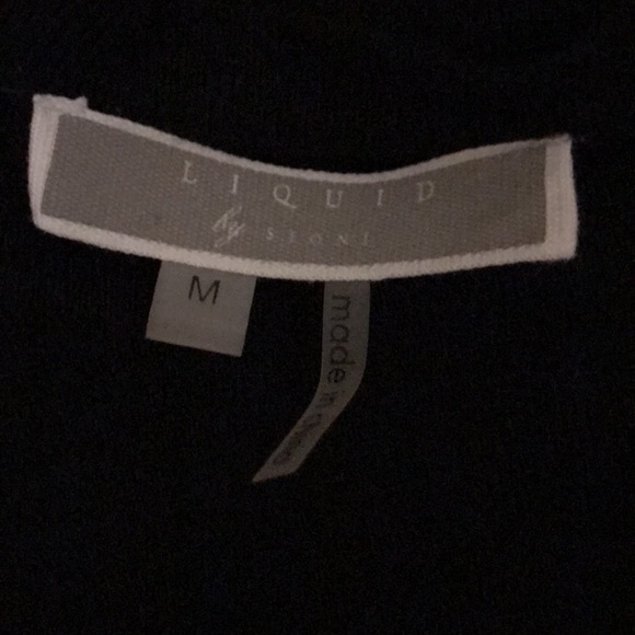 LIQUID by SIONI Wool Blend Black Sweater w/Rhinetones~Sz M - Picture 7 of 8